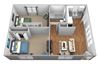 2-bed/1-bath 3D model